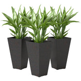 3-Piece 28" Tall Planters with Drainage Holes, Brown