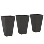 3-Piece 28" Tall Planters with Drainage Holes, Brown