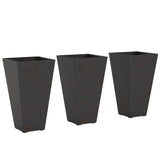 3-Piece 28" Tall Planters with Drainage Holes, Brown