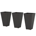 3-Piece 28" Tall Planters with Drainage Holes, Brown