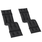 190x56x10cm Sun Lounger Cushions Set of 2 for Loungers, 220gsm UPF20+ Black