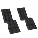 190x56x10cm Sun Lounger Cushions Set of 2 for Loungers, 220gsm UPF20+ Black