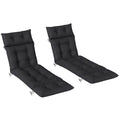 190x56x10cm Sun Lounger Cushions Set of 2 for Loungers, 220gsm UPF20+ Black
