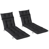 190x56x10cm Sun Lounger Cushions Set of 2 for Loungers, 220gsm UPF20+ Black