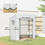 77.2" x 30.3" x 77.6" Lean-to Tomato Greenhouse, White
