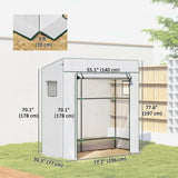 77.2" x 30.3" x 77.6" Lean-to Tomato Greenhouse, White