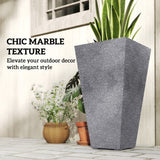 3-Piece 28" Tall Planters with Drainage Holes, Gray