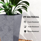 3-Piece 28" Tall Planters with Drainage Holes, Gray