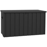 119 Gallon Galvanized Steel Deck Box with Wheels and Handles, Dark Grey