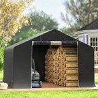 10' x 10' Portable Storage Shed with Roll-up Door, Dark Grey