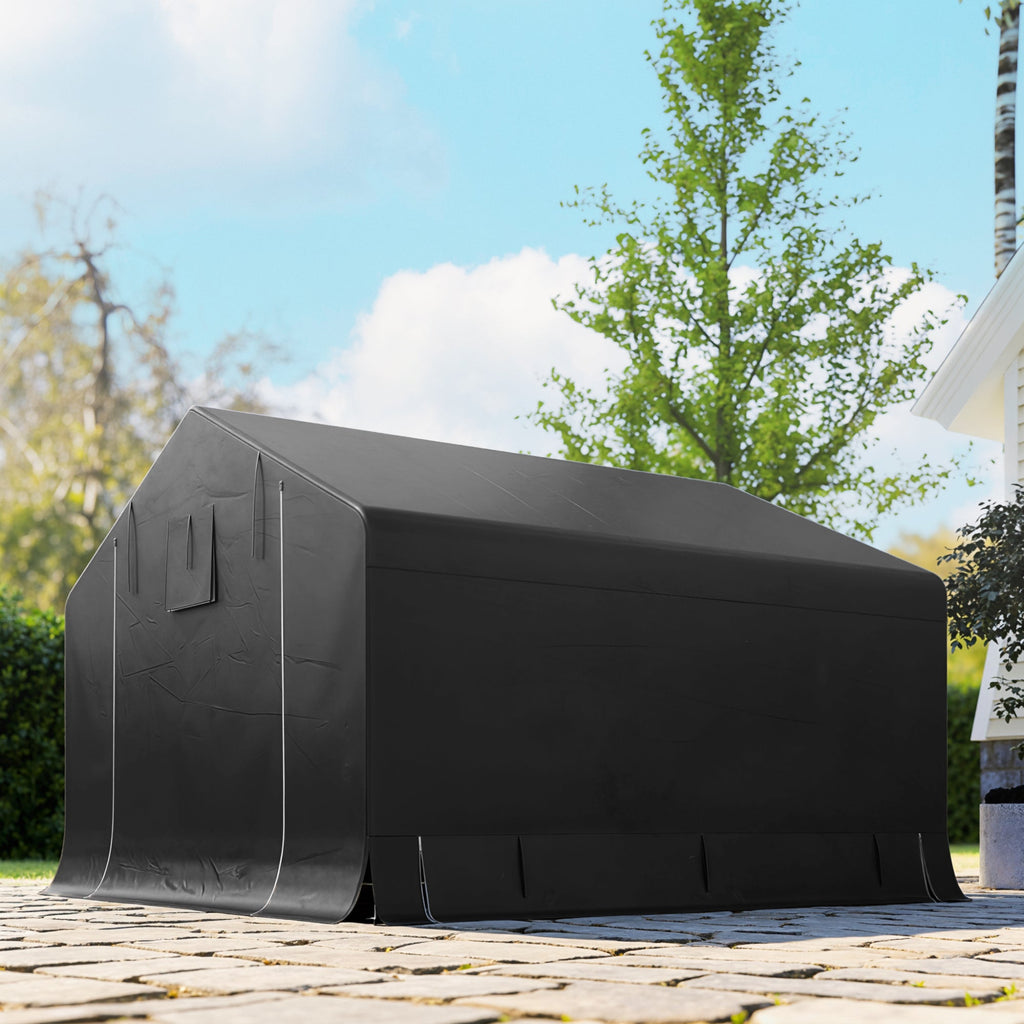 10' x 10' Portable Storage Shed with Roll-up Door, Dark Grey