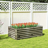 6' x 3' x 2' Galvanized Raised Garden Bed for Vegetables, Light Wood Effect