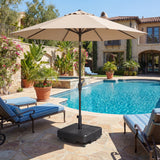 Patio Umbrella Base with Wheels, 62 lbs Water/77 lbs Sand, Black