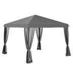 10' x 10' Pop Up Canopy Tent with Mesh Sidewalls and Carry Bag, Light Grey