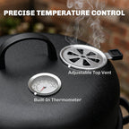 3-in-1 Vertical Charcoal Smoker with 2 Grill Grates