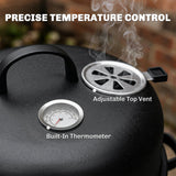 3-in-1 Vertical Charcoal Smoker with 2 Grill Grates