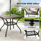37" Square Outdoor Dining Table with Umbrella Hole, Gray