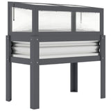 Raised Garden Bed with Flip-Up Greenhouse Top and Legs, Gray