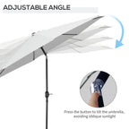 10' x 8' Round Market Umbrella with Crank and Tilt, White