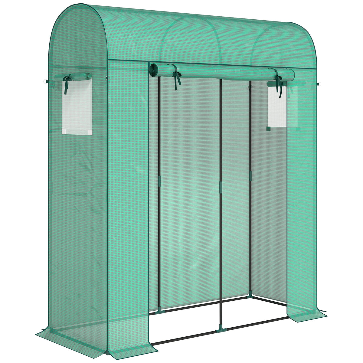 6' x 2' x 6.6' Mini Greenhouse with Roll-up Door, Green