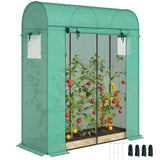 6' x 2' x 6.6' Mini Greenhouse with Roll-up Door, Green