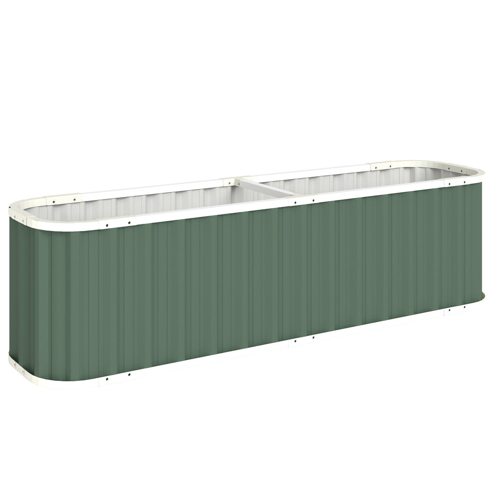 7' x 2' x 2' Galvanized Raised Garden Bed with Gloves, Light Green