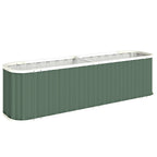 7' x 2' x 2' Galvanized Raised Garden Bed with Gloves, Light Green