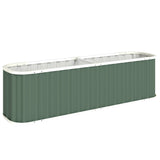 7' x 2' x 2' Galvanized Raised Garden Bed with Gloves, Light Green