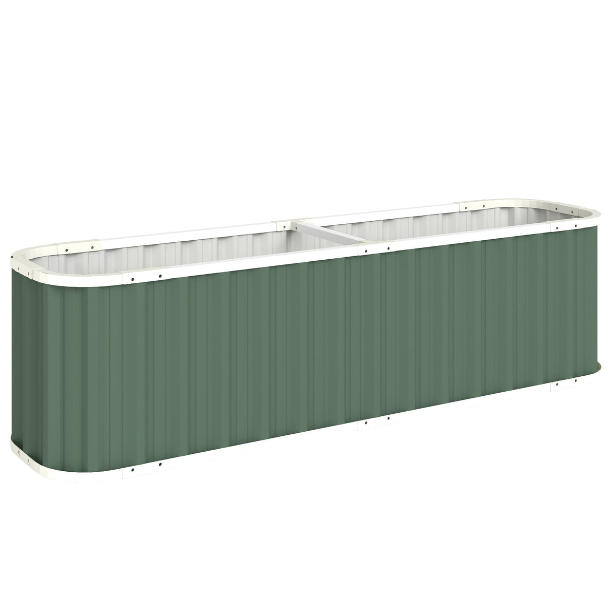 7' x 2' x 2' Galvanized Raised Garden Bed with Gloves, Light Green