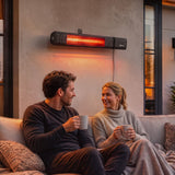 2000W Infrared Wall-Mount Heater with APP, Touch & Remote, IP65, 9 Levels, Black