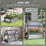 35.5" x 22.5" x 38.25" Raised Garden Bed Greenhouse, Gray