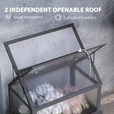 35.5" x 22.5" x 38.25" Raised Garden Bed Greenhouse, Gray