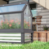 35.5" x 22.5" x 38.25" Raised Garden Bed Greenhouse, Gray