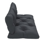 2-Seater Outdoor Seat & Back Cushions, 6" Thick for Pallet Loveseat, Dark Grey