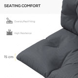 2-Seater Outdoor Seat & Back Cushions, 6" Thick for Pallet Loveseat, Dark Grey