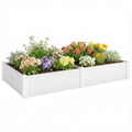 6.5 x 3 x 1ft Vinyl Raised Garden Bed with Divider, White