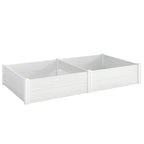 6.5 x 3 x 1ft Vinyl Raised Garden Bed with Divider, White