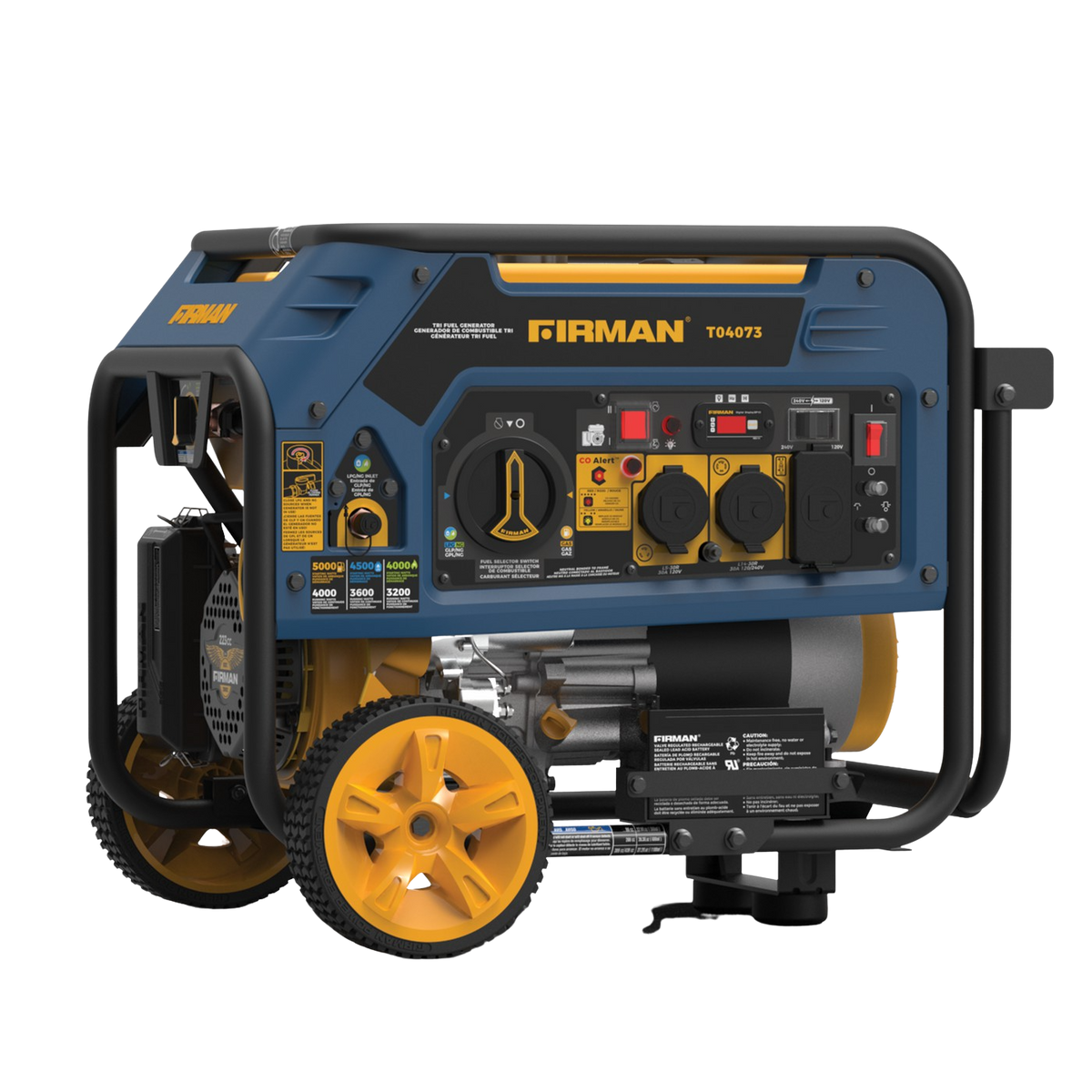 4000W/5000W Tri-Fuel Electric Start Generator (Gas, Propane, Natural Gas) - New