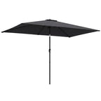 3 x 2 m Garden Parasol with Crank Handle and Tilt Function, Black