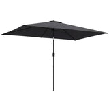 3 x 2 m Garden Parasol with Crank Handle and Tilt Function, Black