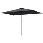 3 x 2 m Garden Parasol with Crank Handle and Tilt Function, Black
