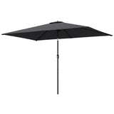 3 x 2 m Garden Parasol with Crank Handle and Tilt Function, Black