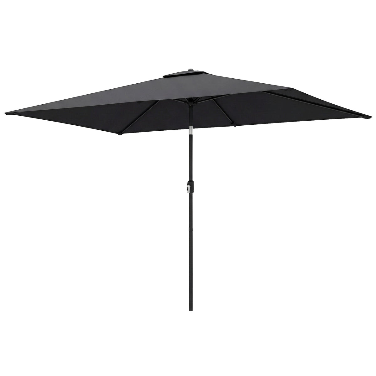 3 x 2 m Garden Parasol with Crank Handle and Tilt Function, Black