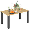 150 x 90 x 73 cm Garden Dining Table with Parasol Hole, Brown