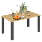 150 x 90 x 73 cm Garden Dining Table with Parasol Hole, Brown