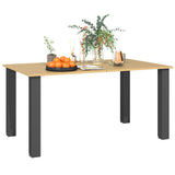 150 x 90 x 73 cm Garden Dining Table with Parasol Hole, Brown