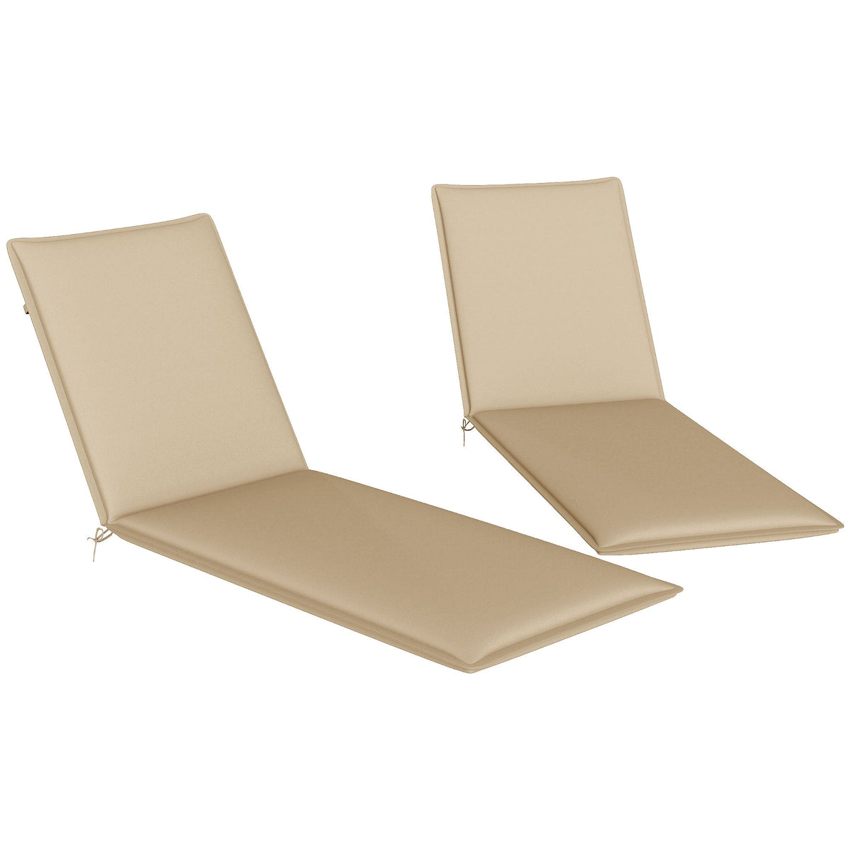 2-Piece Outdoor Lounge Chair Cushions, 76" x 23", Beige