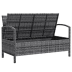 33 Gallon Wicker Outdoor Storage Bench with Cushion, Grey
