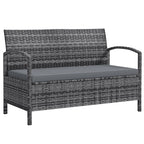 33 Gallon Wicker Outdoor Storage Bench with Cushion, Grey