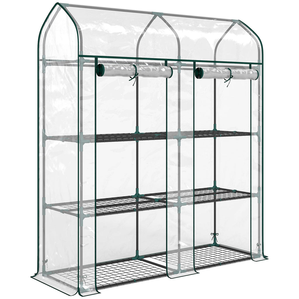 3-Tier Mini Greenhouse, 56.3" x 18.1" x 65", Clear